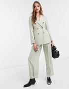 Topshop Tailored Pants Two-piece In Pale Green