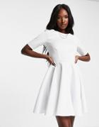 Closet London Scuba Mini Prom Dress In White