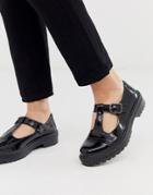 Asos Design Madrid Chunky Mary Jane Flat Shoes In Black