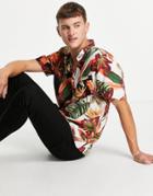 Topman Spliced Floral Shirt In Multi