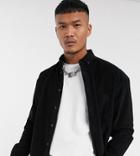 Asos Design 90s Oversized Corduroy Shirt In Black