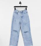 New Look Petite Baggy Dad Jean In Light Blue-blues