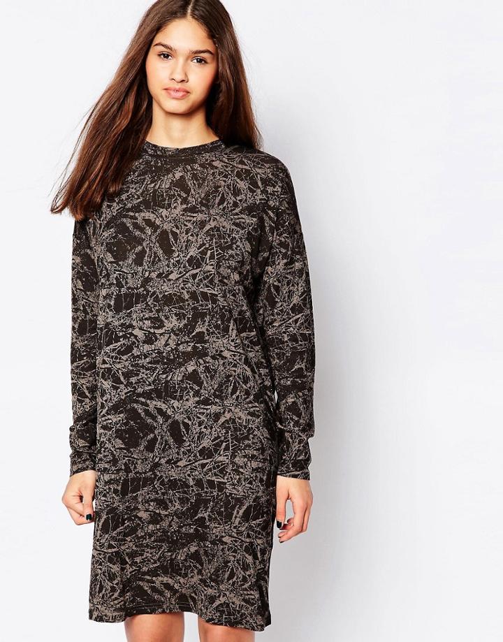 Minimum Printed Shift Dress - 890 Duffel Green