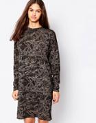 Minimum Printed Shift Dress - 890 Duffel Green