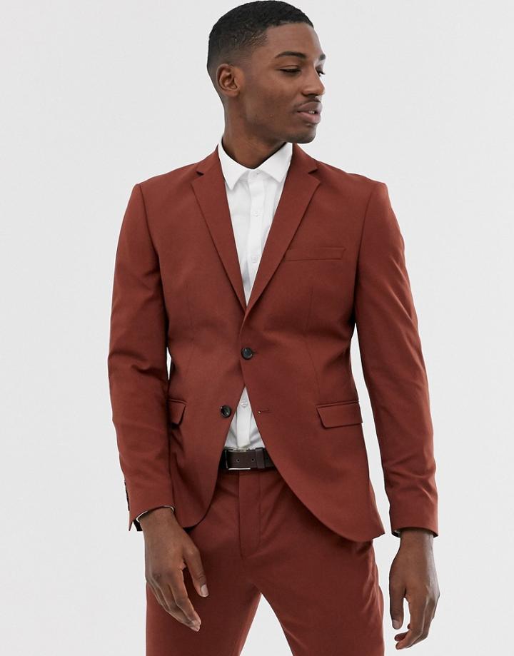 Selected Homme Suit Jacket In Paprika Red