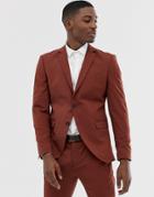 Selected Homme Suit Jacket In Paprika Red
