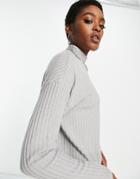 Vero Moda High Neck Sweater In Gray-grey