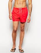 Asos Swim Shorts In Short Length - Red