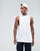 Asos Oversized Tank With Raw Edges And Modesty V - White