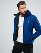 Luke Sport Drake Reversible Padded Hooded Logo Jacket In Blue - Blue