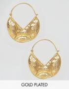 Ottoman Hands Statement Crescent Hoop Earrings - Gold