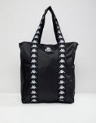 Kappa Authentic Anim Tote With Logo Taping In Black - Black