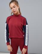 Adidas Training High Neck Sweatshirt In Burgundy - Red
