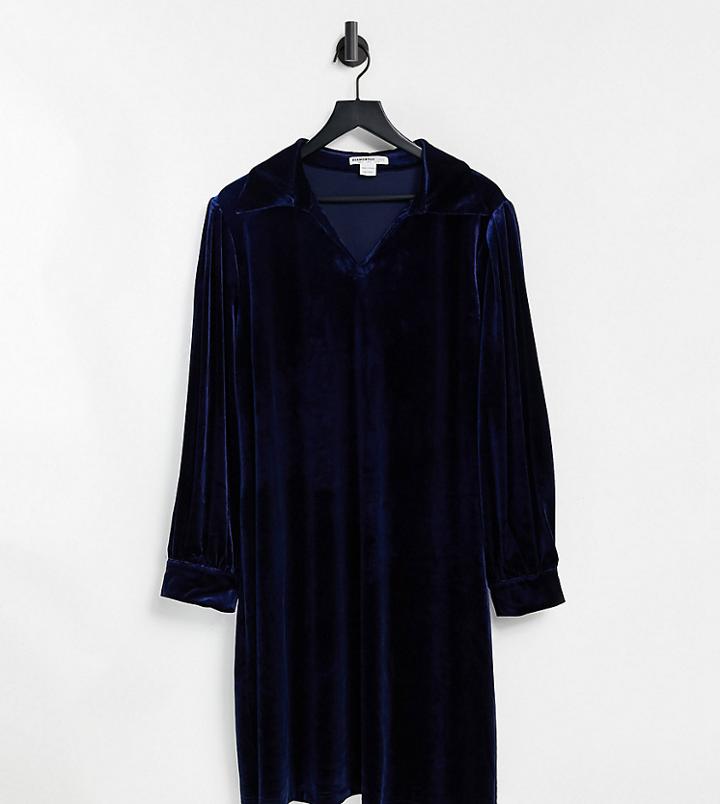 Glamorous Curve 70s Mini Collared Shift Dress-blues