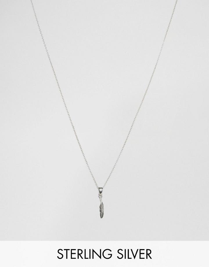Kingsley Ryan Sterling Silver Feather Pendant Necklace - Silver