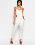 Vero Moda Broderie Overalls - White