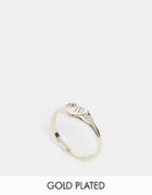 Me & Zena Heart Midi Ring With M Initial - Gold