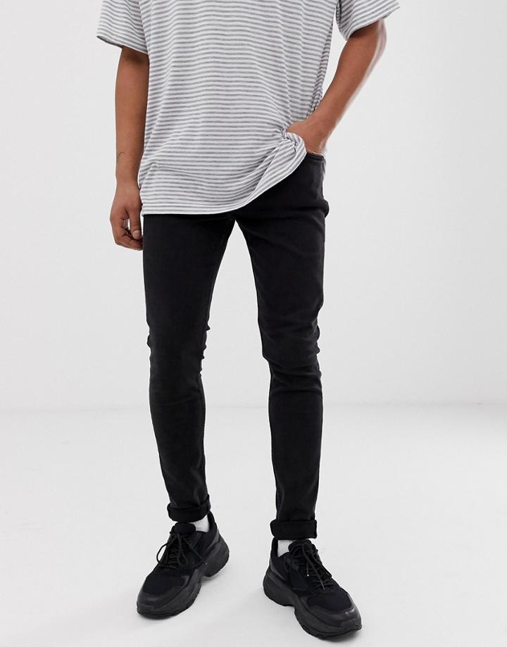 Weekday Form Super Skinny Jeans In Tuned Black - Black