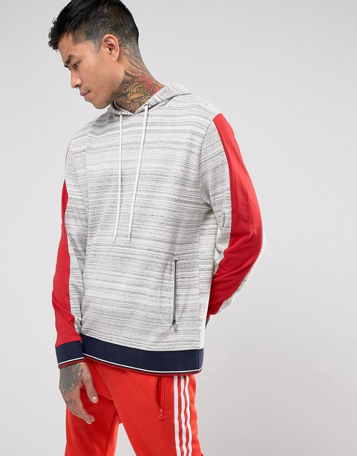 Asos Cut & Sew Slub Hoodie In Gray - Gray