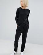 Moss Copenhagen Long Sleeve Casual Jumpsuit - Black