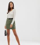 Miss Selfridge Utility Mini Skirt With Pockets In Khaki-green