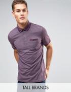 Ted Baker Tall Marl Polo Shirt - Purple