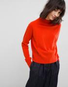 Asos White 100% Cashmere Turtleneck Sweater - Red