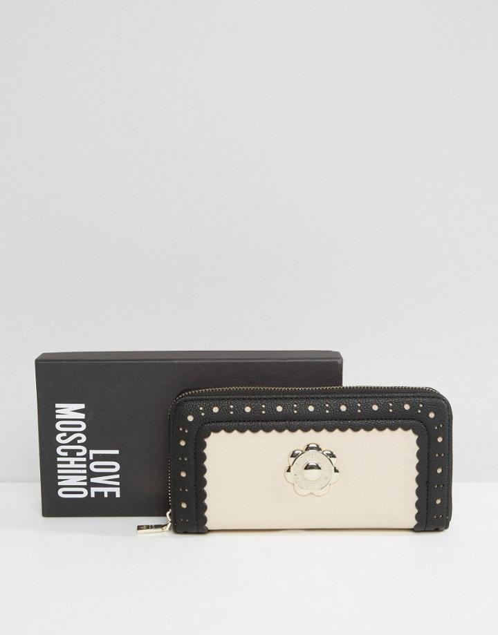 Love Moschino Embossed Purse - Cream