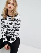 Cheap Monday Paint Print Sweatshirt - Black