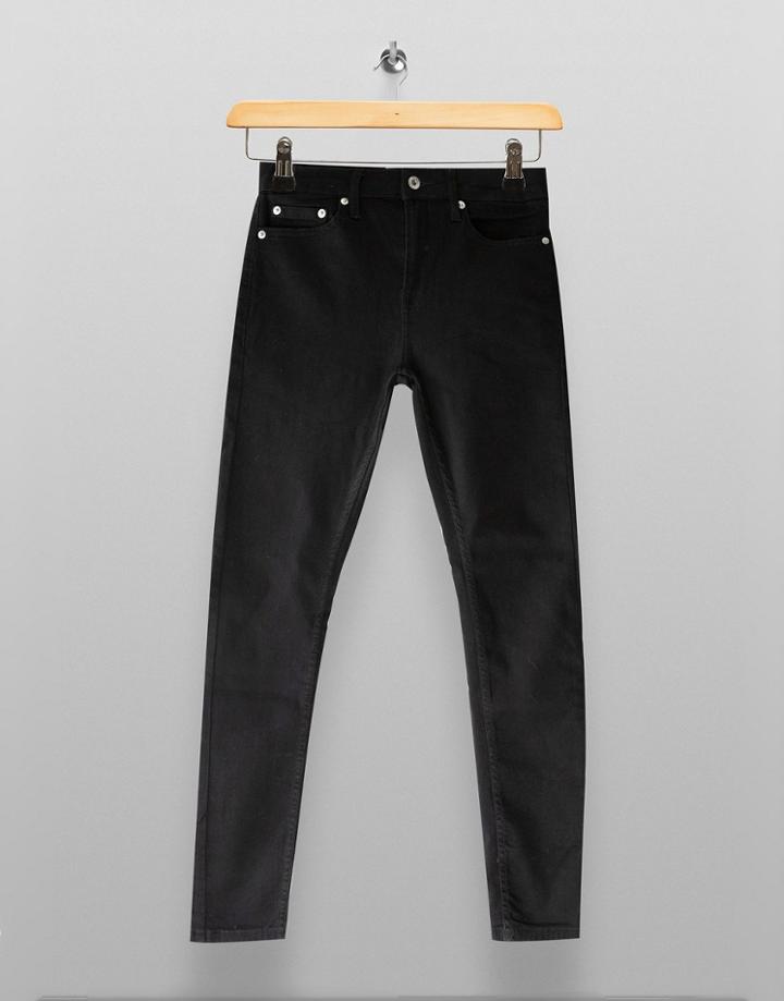 Topman Organic Cotton Blend Super Spray On Jeans In Black