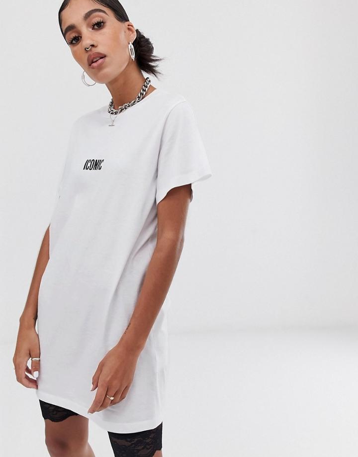 Noisy May Iconic Oversized T-shirt-white