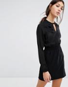 Vero Moda Shirred Waist Mini Dress - Black
