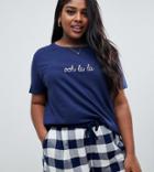 Asos Design Curve Mix & Match Gingham Short - Navy
