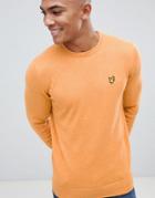 Lyle & Scott Merino Crew Neck Sweater In Dark Gold