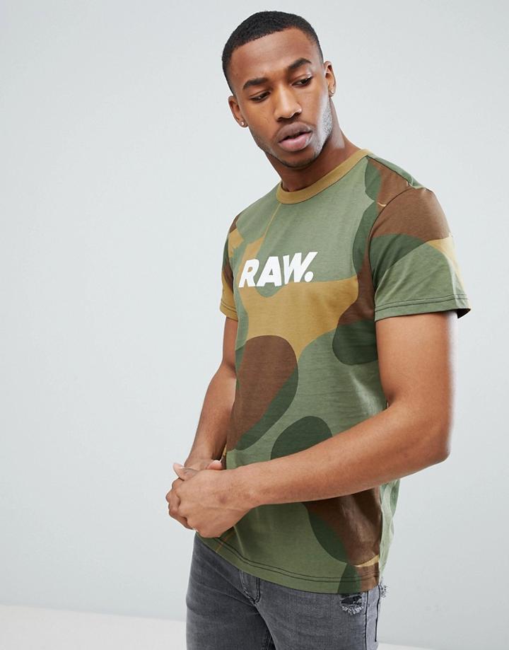 G-star Zost Logo Camo T-shirt - Green