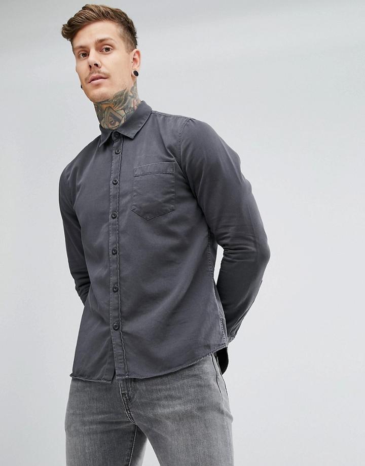 Nudie Jeans Co Henry Regular Fit Pigment Dyed Shirt - Black