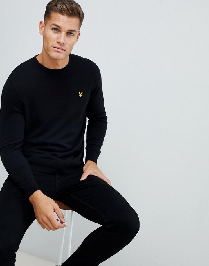 Lyle & Scott Sweater In Cotton In Black - Black
