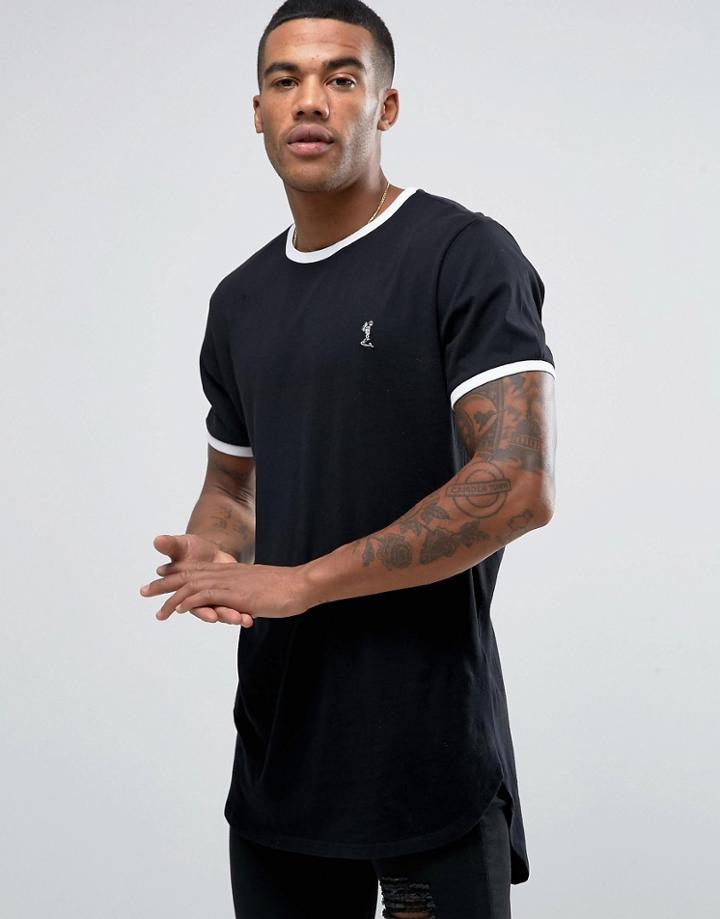 Religion Longline Ringer T-shirt - Black