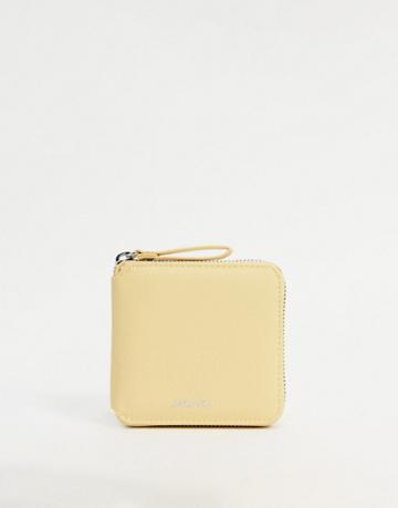 Monki Milla Faux Leather Wallet In Yellow