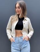 Monki Mirja Cotton Jacket In Beige-neutral