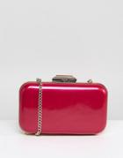 Dune Pink Metallic Box Clutch With Chain Strap - Pink