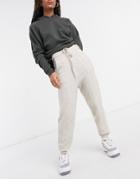 Asos Design Knitted Sweatpants In Beige-neutral
