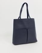 Claudia Canova Unlined Tote With Removeable Pocket-blue