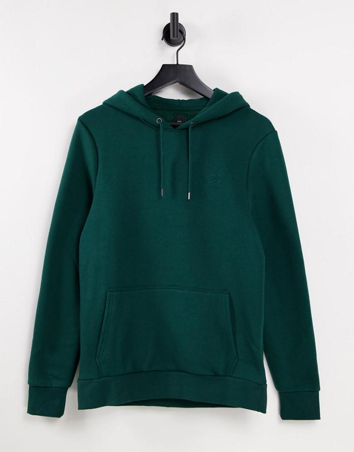River Island Ri Muscle Fit Hoodie In Green