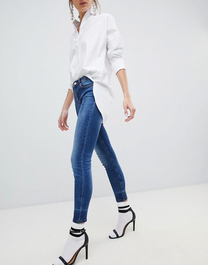 Stradivarius Skinny Low Waist Jean - Blue