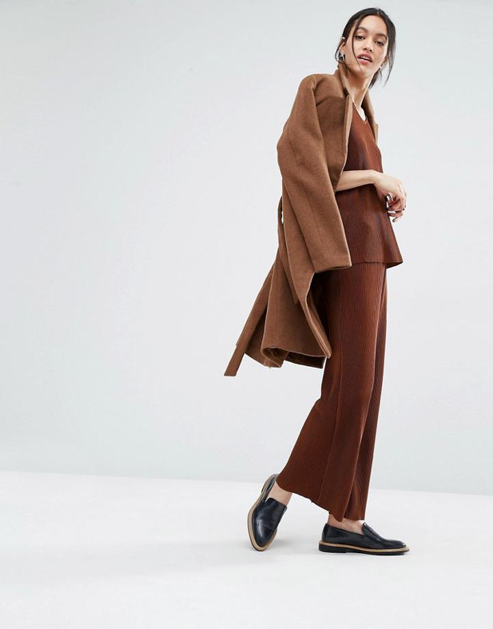 Just Female Quint Wide Leg Pants - Brwon