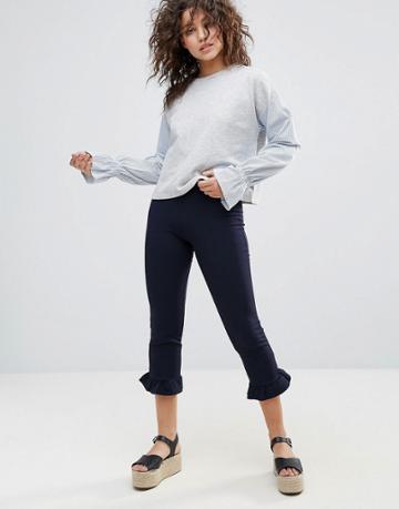Lasula Frill Pant - Navy