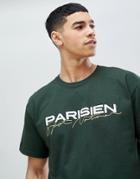 New Look T-shirt With Parisien Print In Khaki - Green