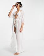 Threadbare Maxi Beach Coverup Dress In White