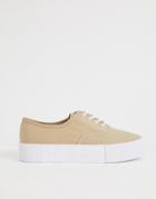 Monki Sneakers With Platform In Beige - Beige